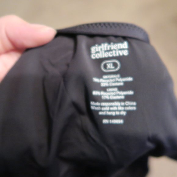 Girlfriend Collective. Black Volley Cheeky Bikini Bottom. Size XL NWT. - Picture 4 of 10
